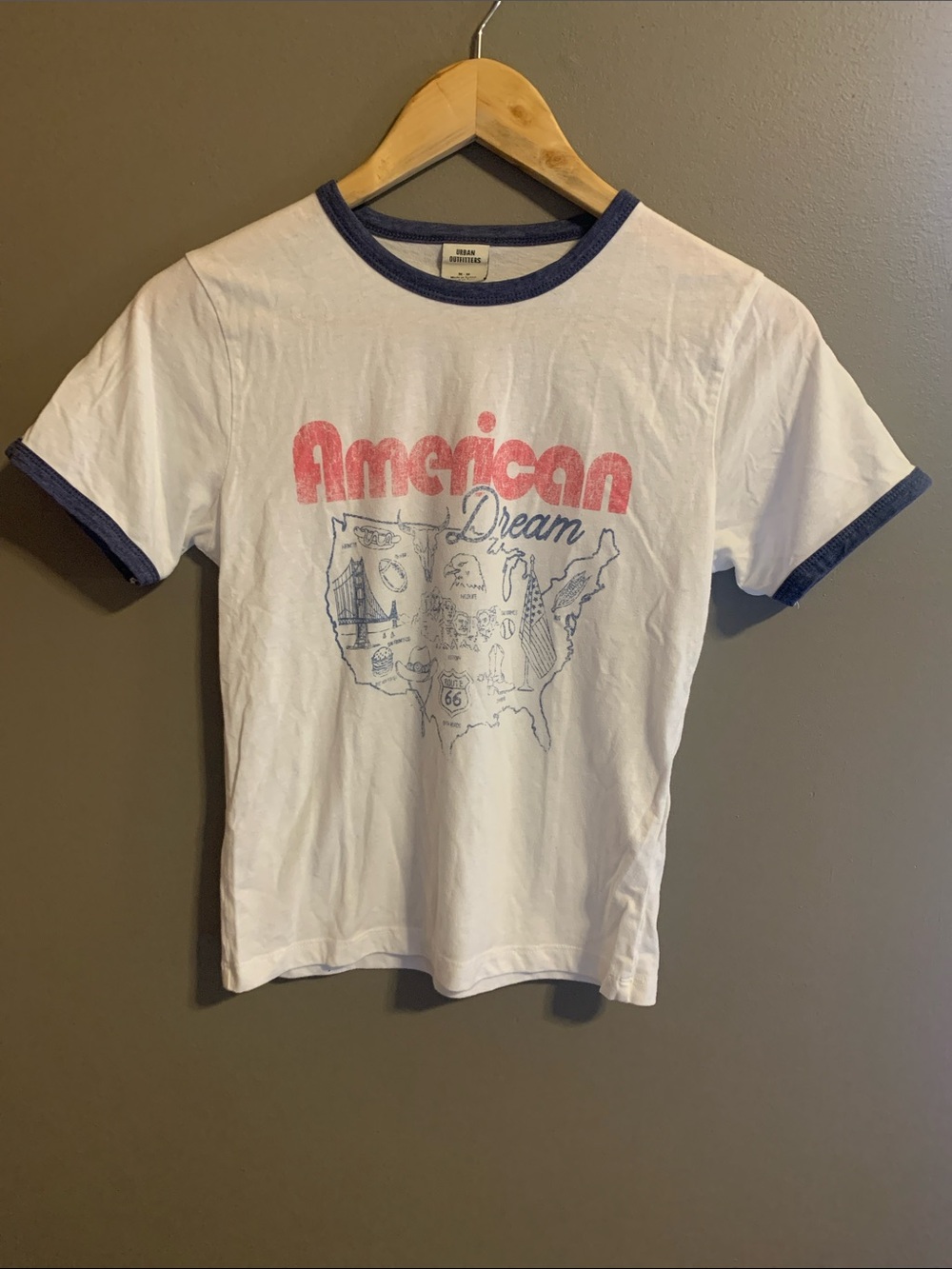 Urban Outfitters White Tee with Blue Trim